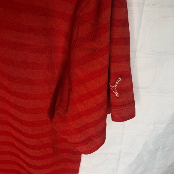Puma Golf Mens Polo DryCell Athletic Short Sleeve Shirt Red Striped Size Medium - Picture 6 of 10